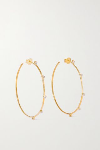 Razzle Dazzle Gold-Plated Cubic Zirconia Hoop Earrings