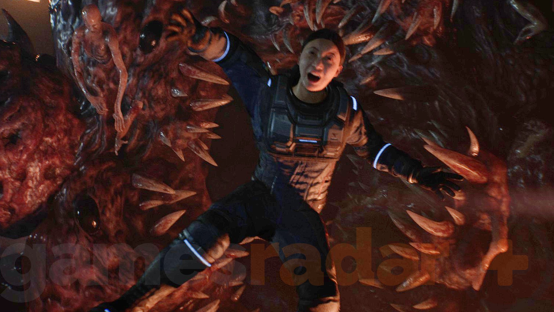 Cooper falls into the mouth of an alien beast in Directive 8020