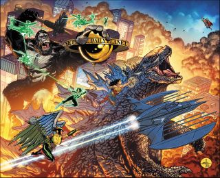 Justice League vs. Godzilla vs. Kong artwork