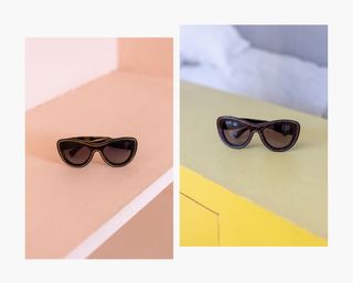 Chanel A/W 2018 ovular cat eye sunglasses in tortoiseshell and black