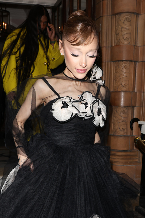 Ariana Grande leaving the London Wicked: For Good after-party