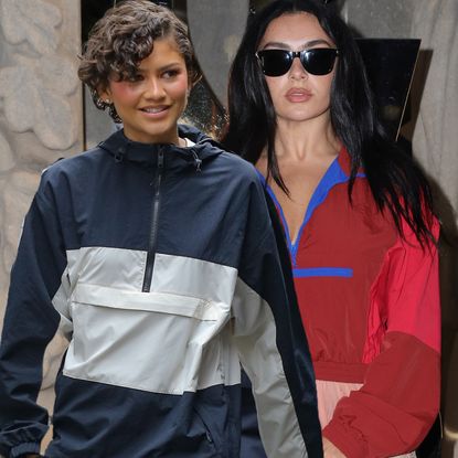collage of the windbreaker trend for The A-List Edit