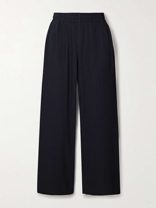 Leisure Rolanda Cropped Plissé-Crepe Wide-Leg Pants