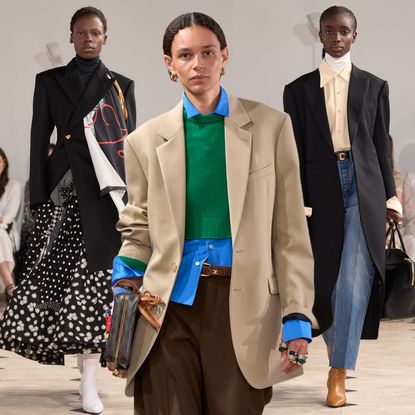 three models on the Celine Spring 2026 runway