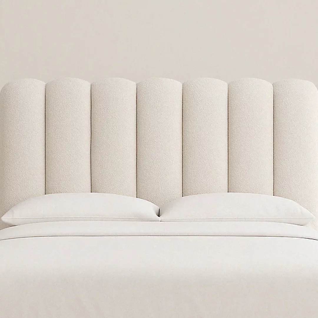 Elara Luxury 20&quot; High Boucle Fabric Upholstered Cloud Bed Headboard - White