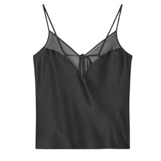 Cos Sheer-Panel Silk Cami Top