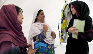 Angelina Jolie in Pakistan with the UNHCR