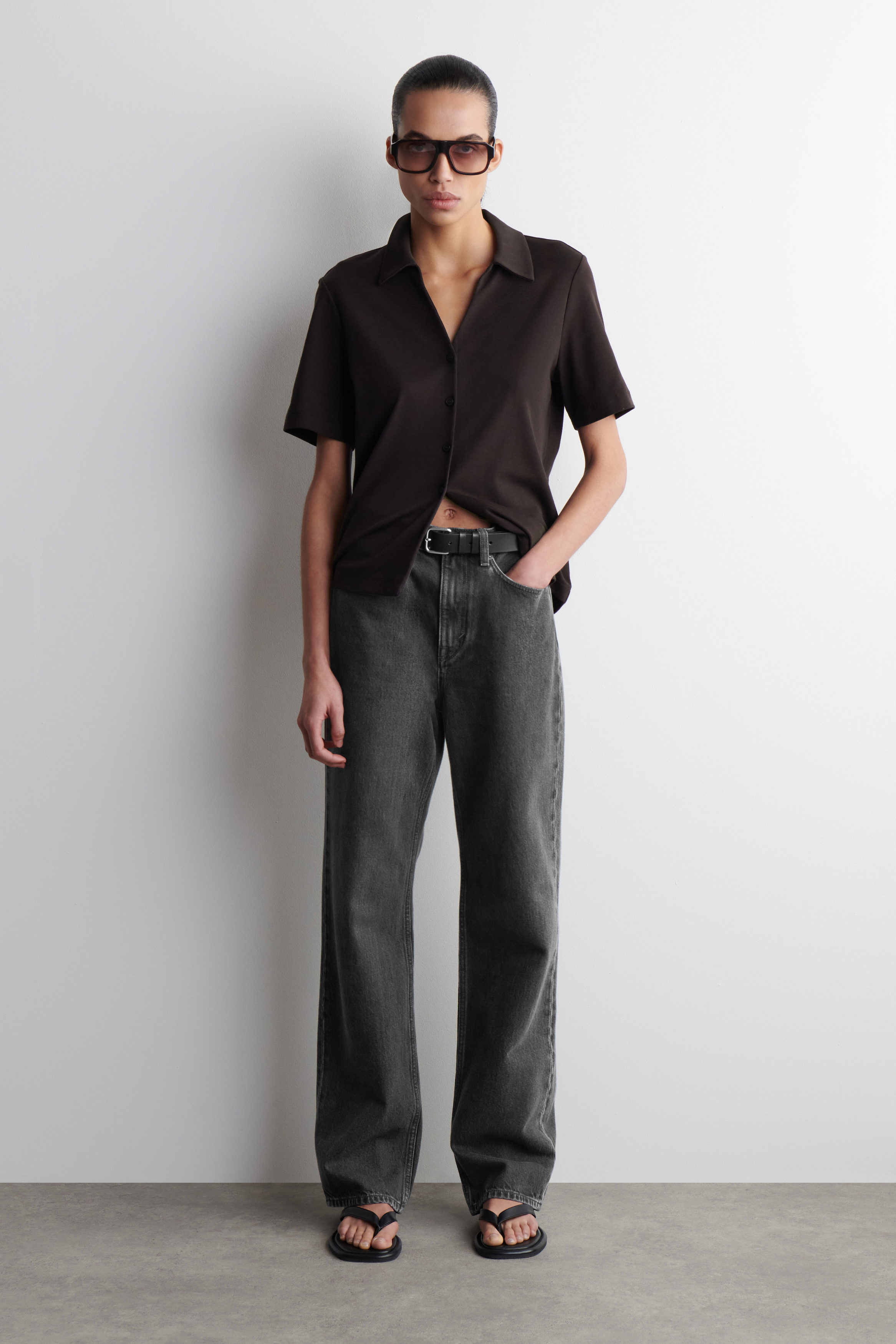 Column Straight-Leg Jeans