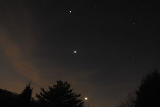 The Moon, Venus and Jupiter over Mooresville, NC