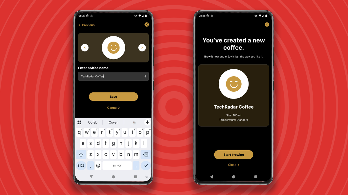 Creating custom drinks and brewing them using the Lavazza Tabli app