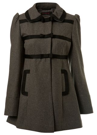 Miss Selfridge grey bow coat, £70