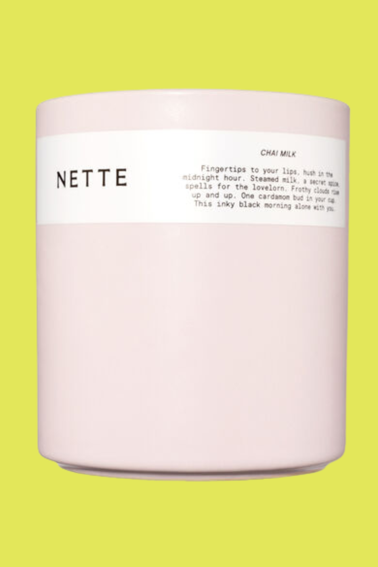 A pink ceramic scented candle