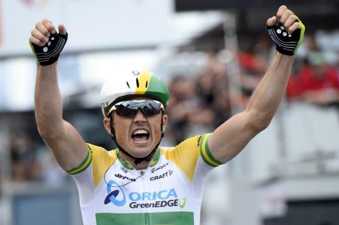 Simon Gerrans (Orica-GreenEdge) wins the 2014 Li&egrave;ge-Bastogne-Li&egrave;ge