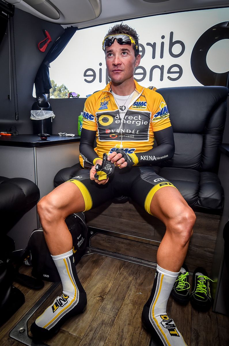 Thomas Voeckler in the Direct Energie team bus