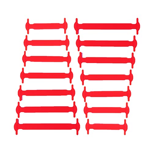 Ccsoftime No-Tie Trainer Laces - Adult &amp;amp; Kids, Elastic Flat Red Student Laces for Converse, Air Force Sneakers &amp;amp; Boots