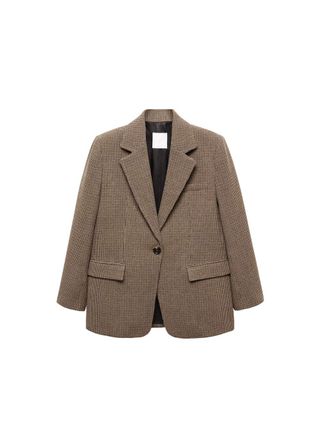 Lapels houndstooth suit blazer - Women
