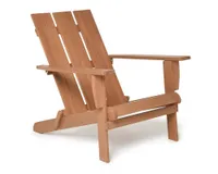 A contemporary Adirondack chair made from eucalyptus wood