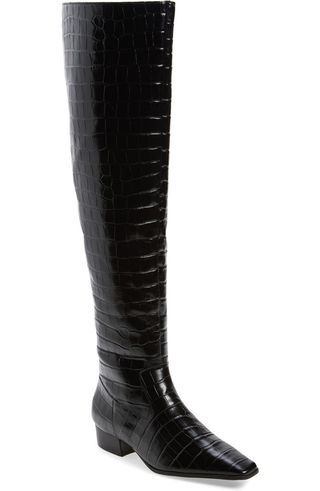 Helena Croc Embossed Over the Knee Boot