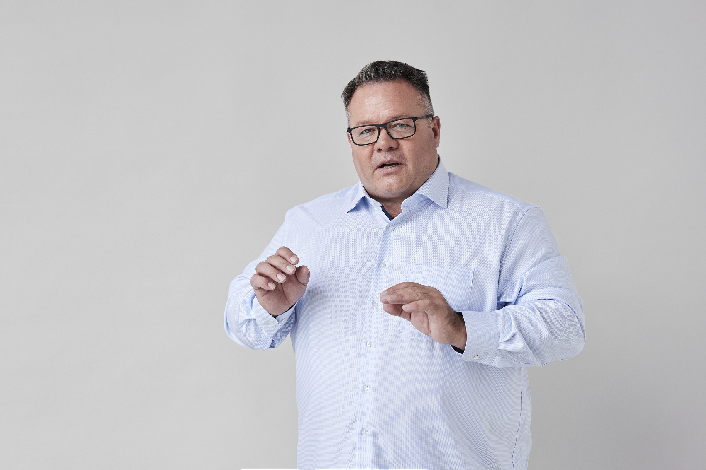Clearaudio CEO Robert Suchy standing on a white background