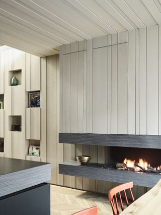 timber details in suburban House by SPPARC
