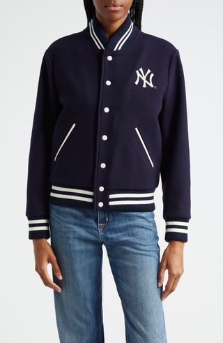 Logo Detail Wool Varsity Jacket