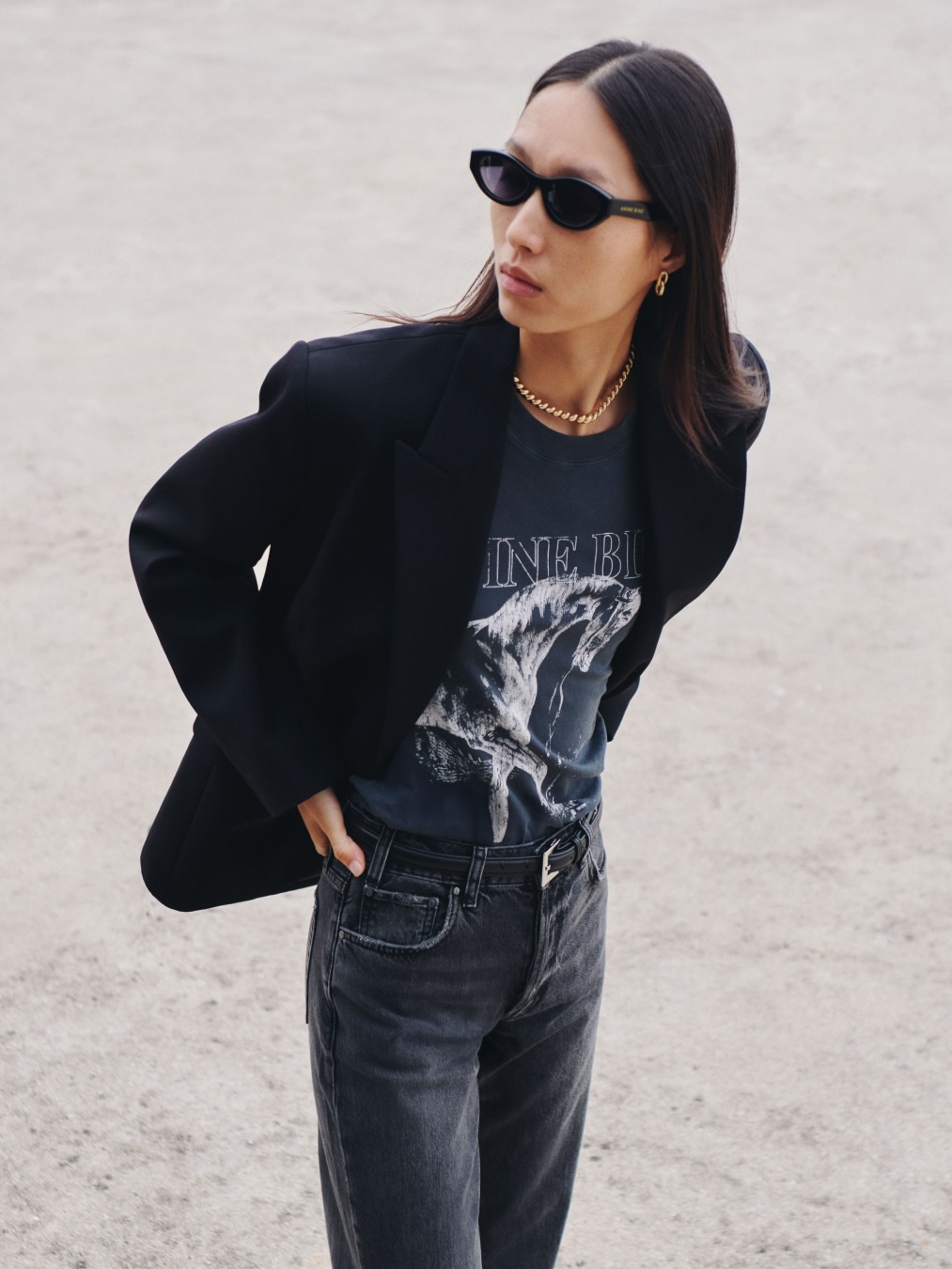 woman wearing brand like parke