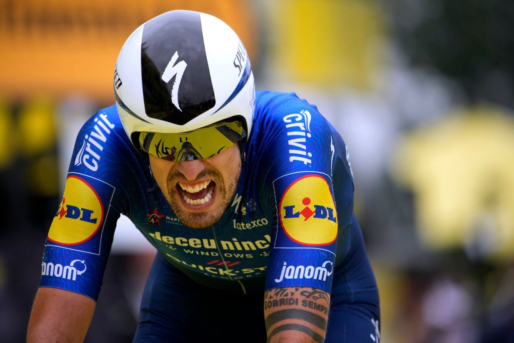LAVAL ESPACE MAYENNE FRANCE JUNE 30 Mattia Cattaneo of Italy and Team Deceuninck QuickStep at arrival during the 108th Tour de France 2021 Stage 5 a 272km Individual Time Trial stage from Chang to Laval Espace Mayenne 90m ITT LeTour TDF2021 on June 30 2021 in Laval Espace Mayenne France Photo by Christophe Ena PoolGetty Images