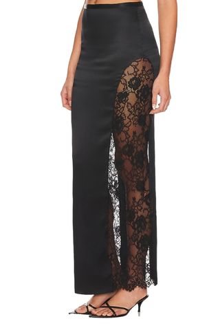 Lace Insert Maxi Skirt