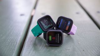 Garmin Bounce smartwatches in green, black and lilac