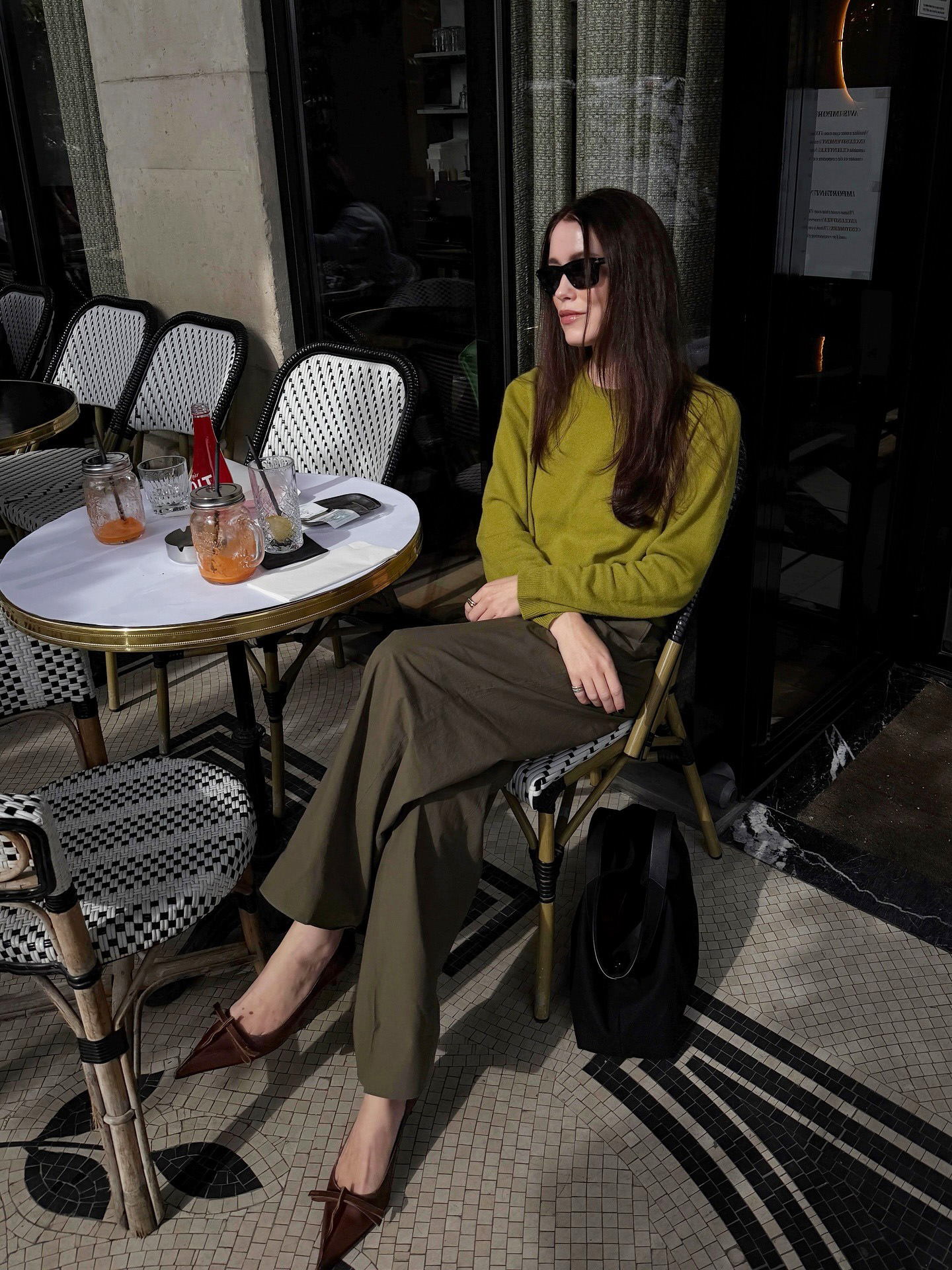 Influencer wearing 2026 avocado color trend