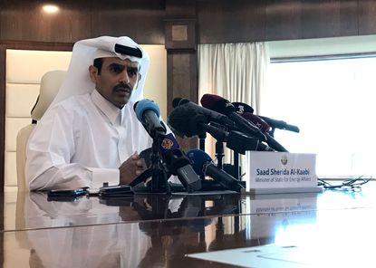 Saad Sherida Al-Kaabi, Qatari minister of state for energy affairs, speaks in Doha