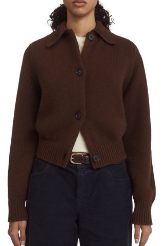 Winny Collared Jacket in Dark Brown