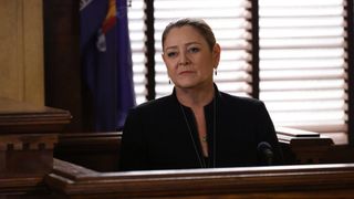 Camryn Manheim as Lt. Kate Dixon on the witness stand in Law & Order season 23 