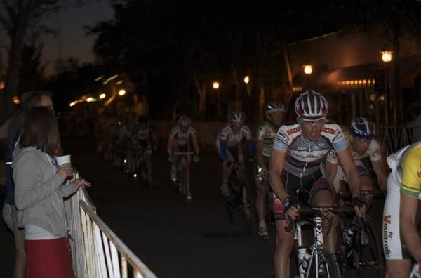 The men's peloton strung out in Walterboro.
