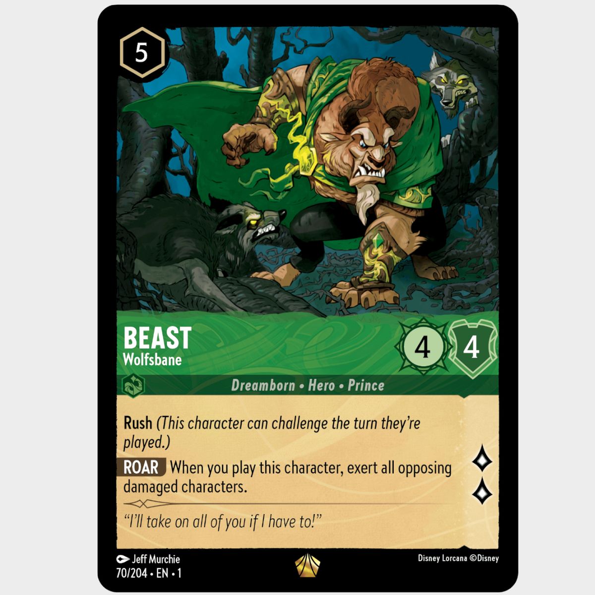 Disney Lorcana cards on a plain background