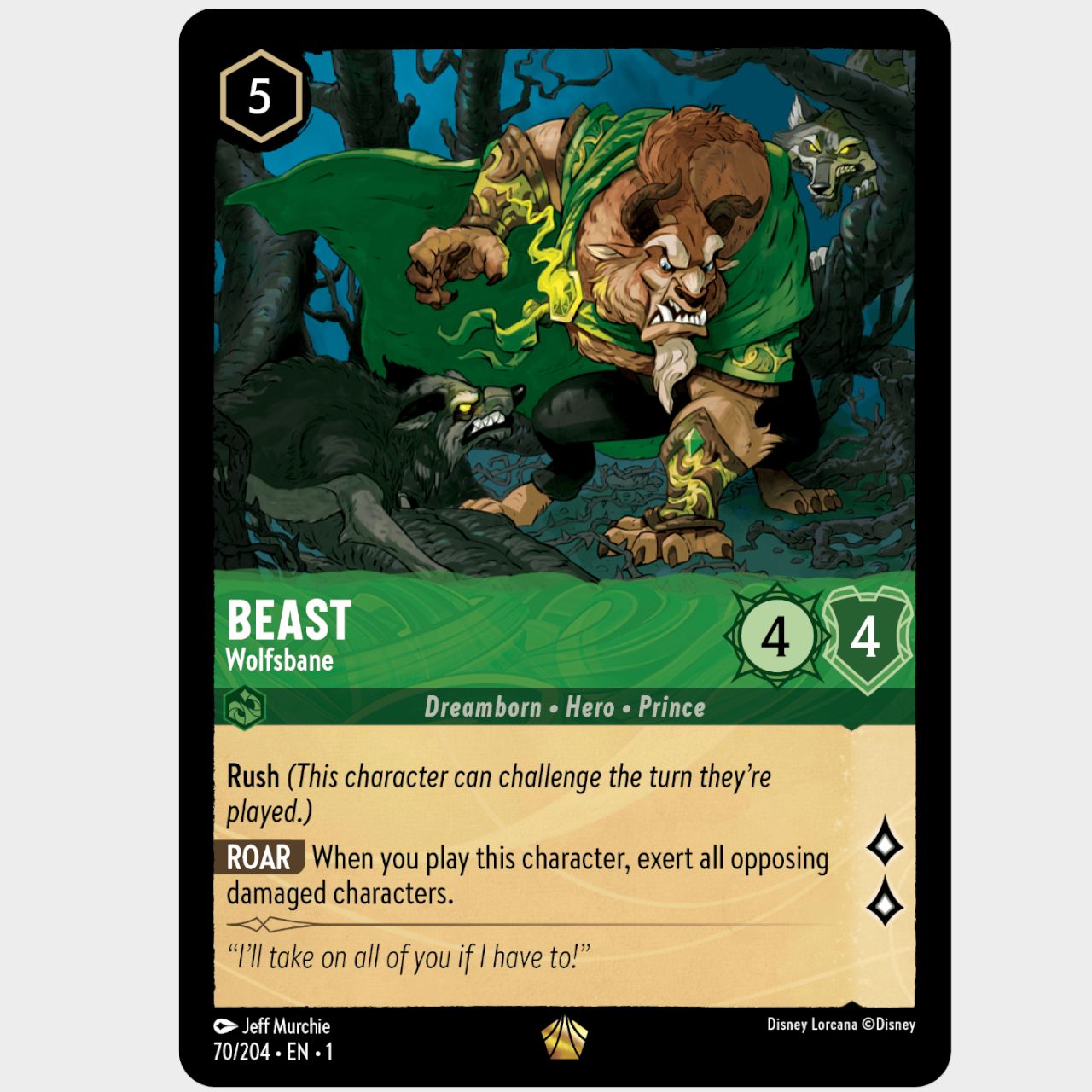 Disney Lorcana cards on a plain background