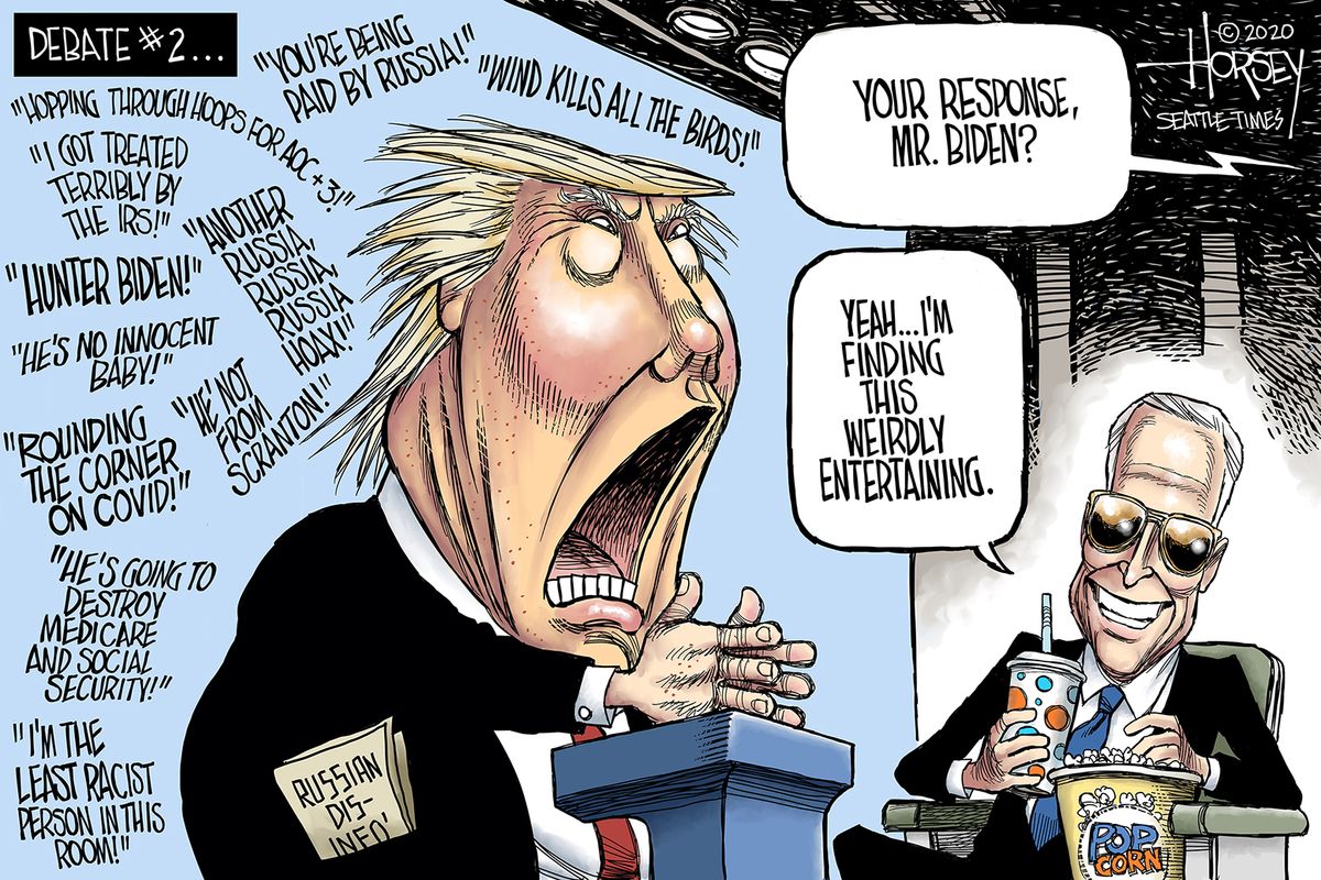 Political Cartoon U.S. Trump Biden debate The Week