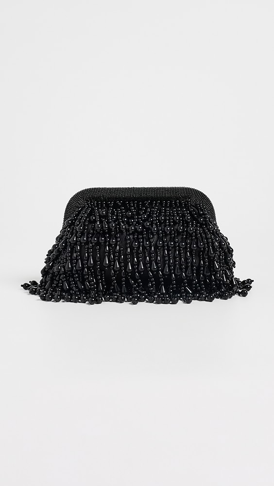 Beaded Drop Clutch - Black