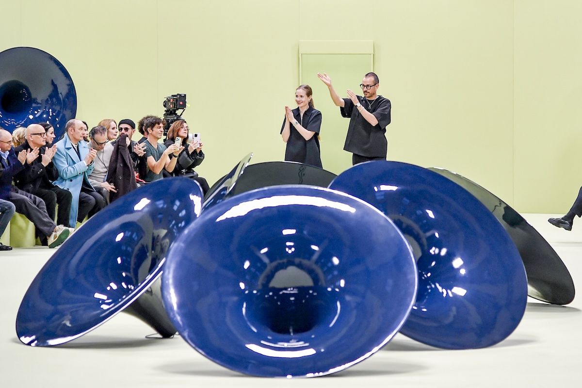 Lucie Meier and Luke Meier take final bow at the close of Jil Sander A/W 2024 runway show