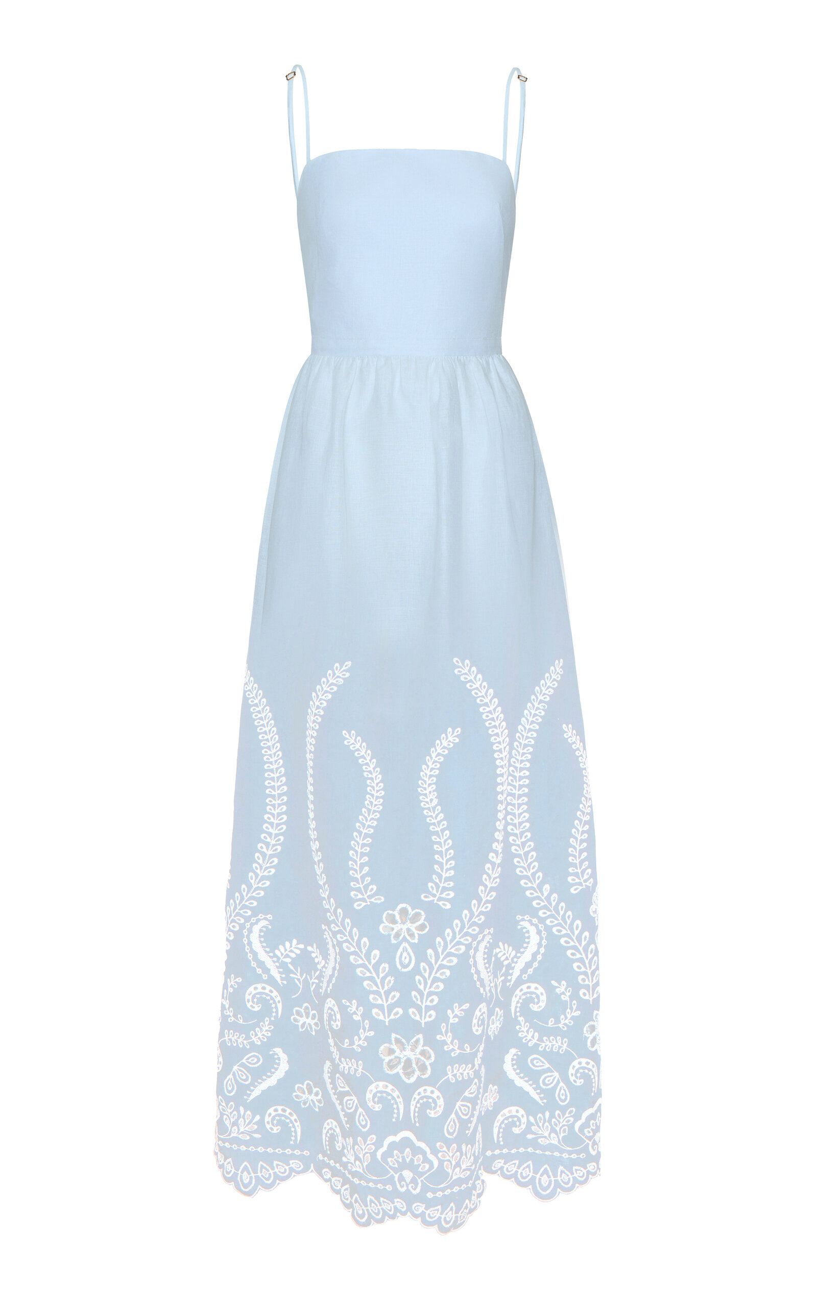Exclusive Y Tu Voz Embroidered Linen Maxi Dress