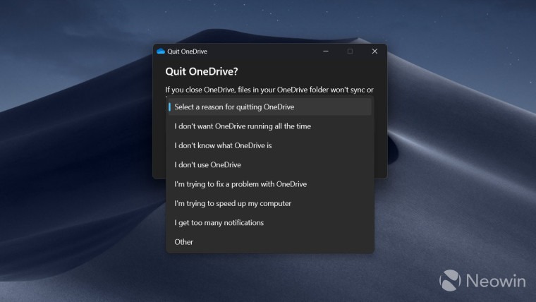 Microsoft ahora pregunta por qué deja OneDrive en Windows 11