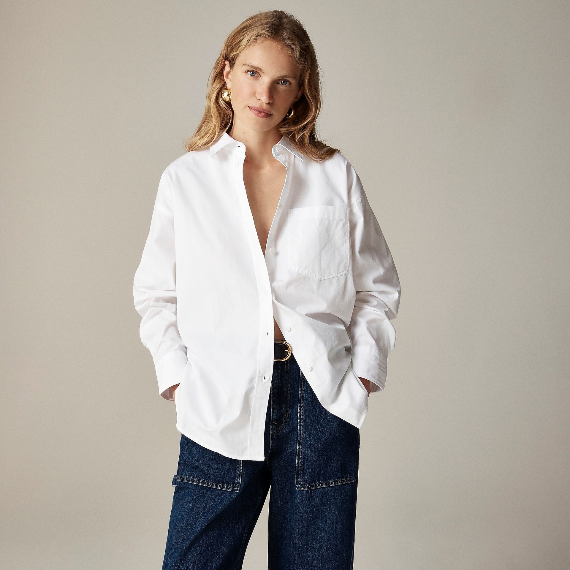 J.Crew, Étienne Oversized Shirt in Striped Cotton Poplin
