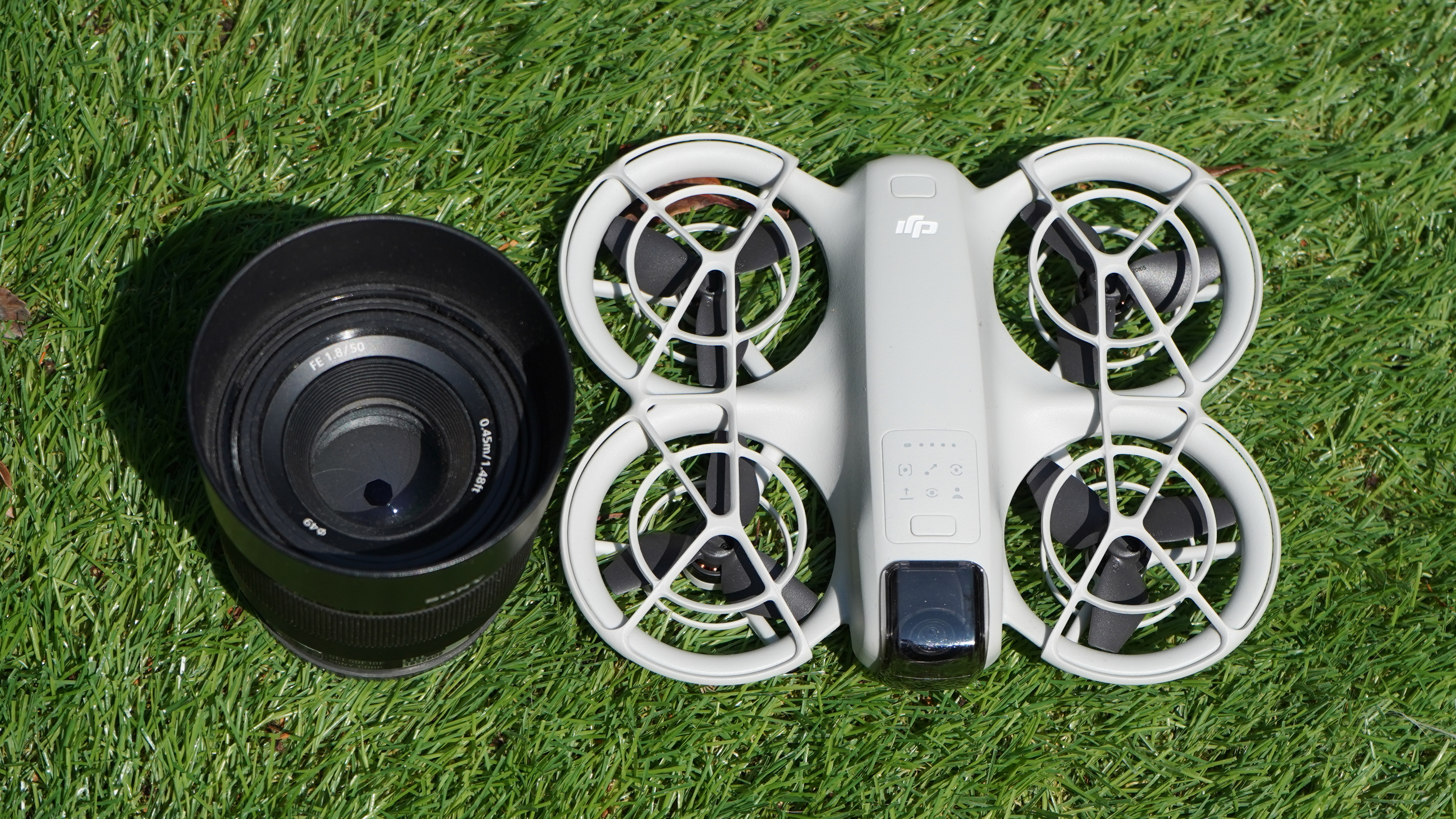 Sony Prime Lens next to DJI Neo