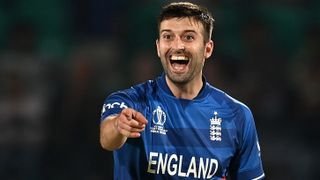 Mark Wood of England celebrates prior to the start of the England vs South Africa live stream.