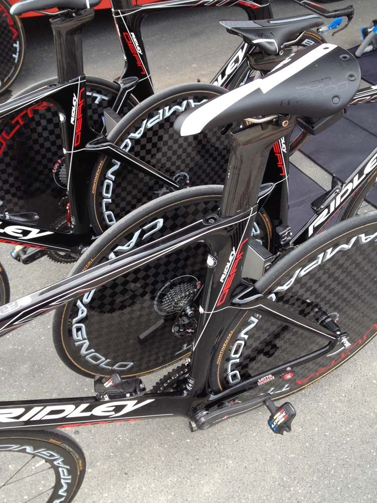 The Lotto Soudal Ridley bikes have big aero seat posts