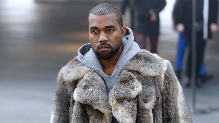 Kanye West in a fur coat.