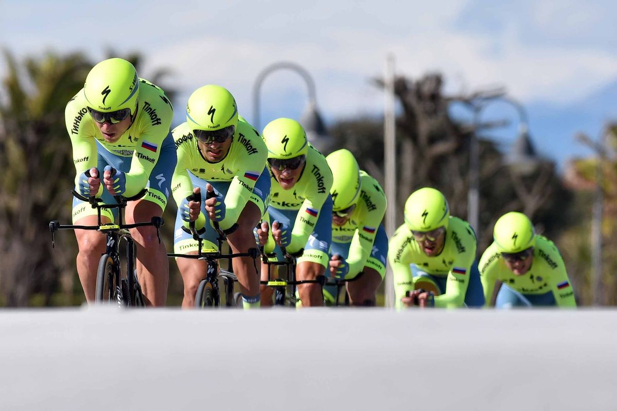 Tinkoff in the team time trial in Tirreno-Adriatico