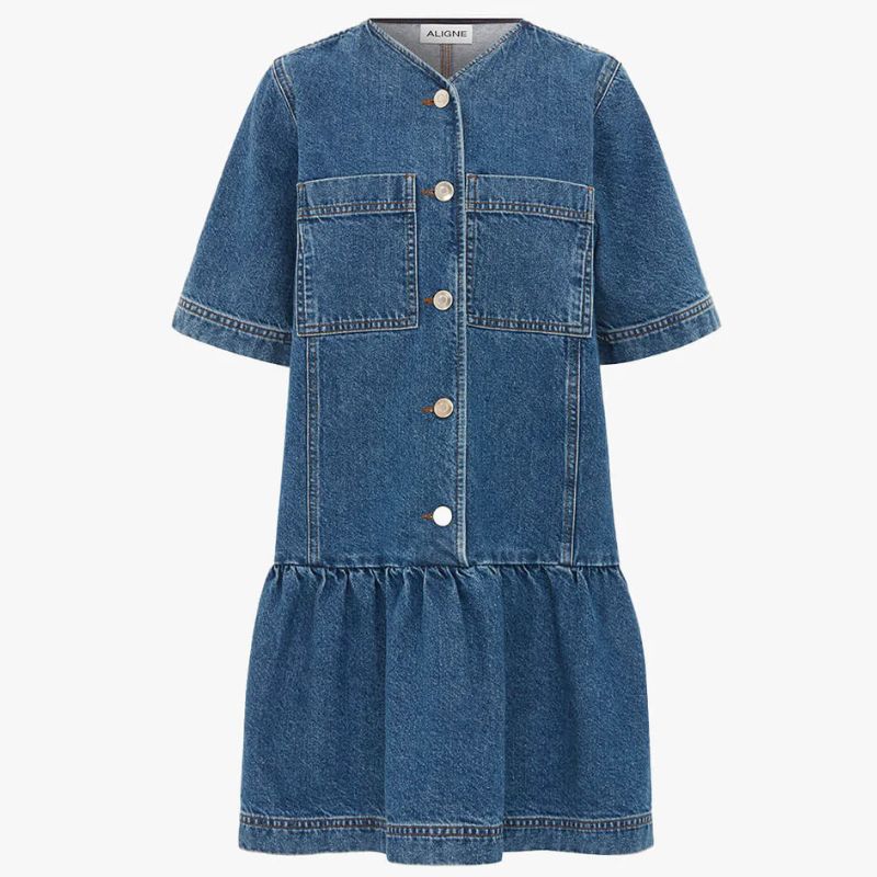 denim mini dress