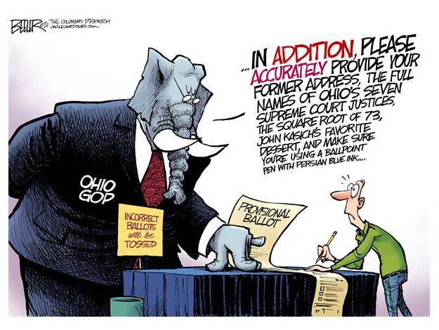 Political cartoon Ohio ballots Republicans