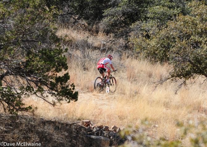 Todd Wells (Specialized) riding in the foothills of the mountain range